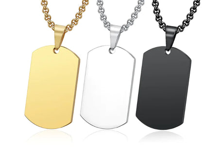 Classic Military Necklace with Laser Engraved Logo (One Piece)