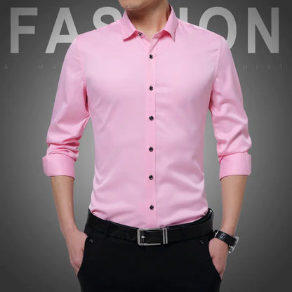 Men's Slim Fit Wrinkle-Resistant Long Sleeve Shirt