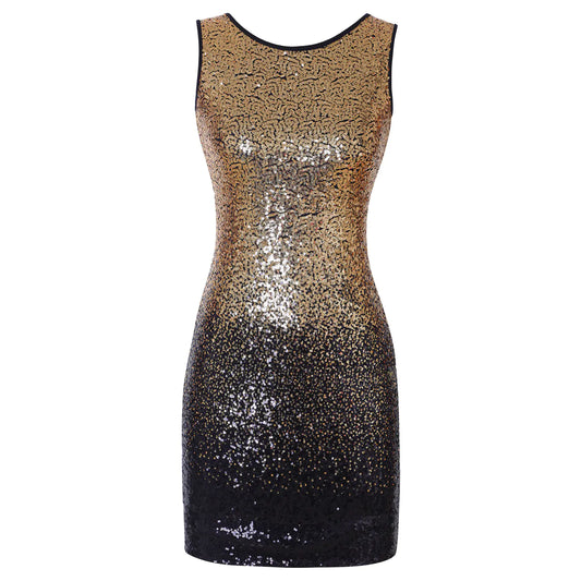 Sleeveless Backless Sequin Slim Nightclub Dress