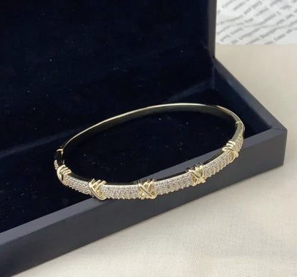 Light Luxury Full Diamond Bamboo Bracelet for Women