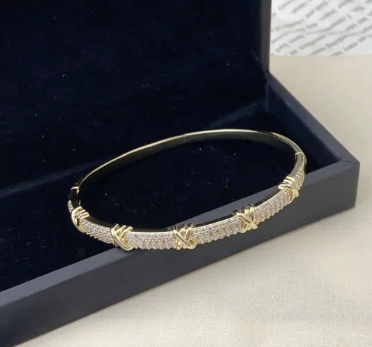 Light Luxury Full Diamond Bamboo Bracelet for Women