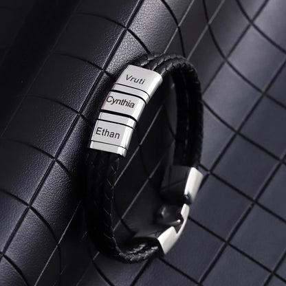 DIY Leather Braided Bracelet with Stainless Steel Clasp