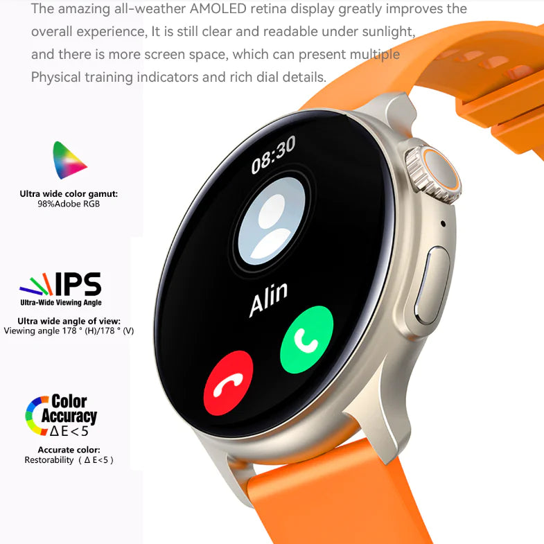 Bluetooth Student Smart Watch with 1.43" AMOLED Screen