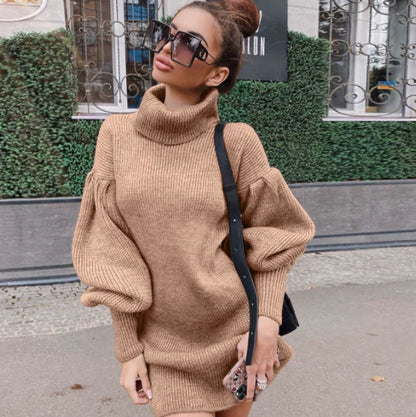 2020 Autumn Winter Women's Knit Sweater Dress