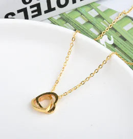 18k Gold-Plated Women's Necklace with Heart Design