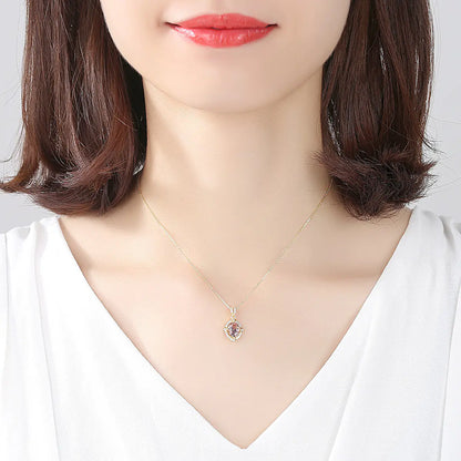 PAG&MAG S925 Silver Necklace with Colorful Zirconia