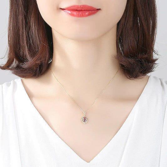 PAG&MAG S925 Silver Necklace with Colorful Zirconia