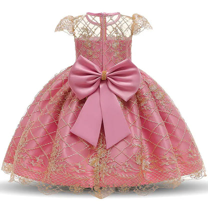 2020 Girls' Embroidered Lace Princess Dress  sizes ranging from 70cm to 150cm,