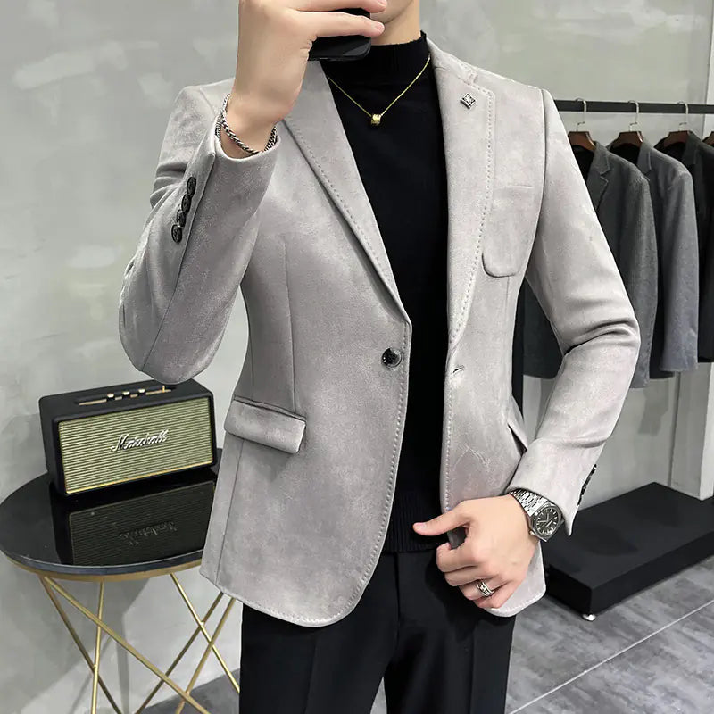 2023 Men's Slim Fit Casual Suede Jacket