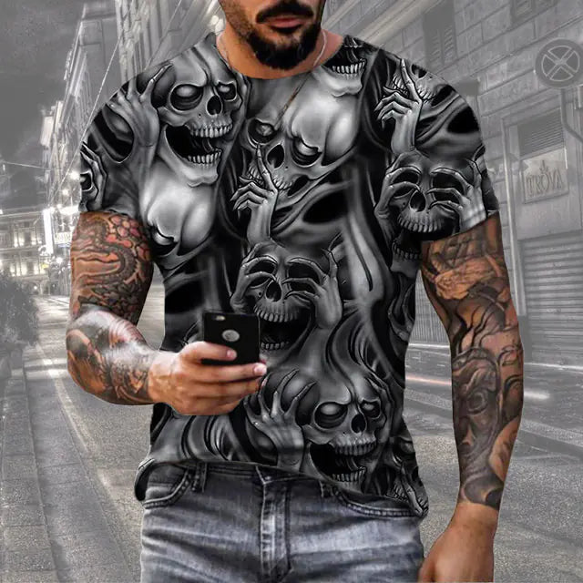 3D Printed Casual Men's T-Shirt - Everyday Scene