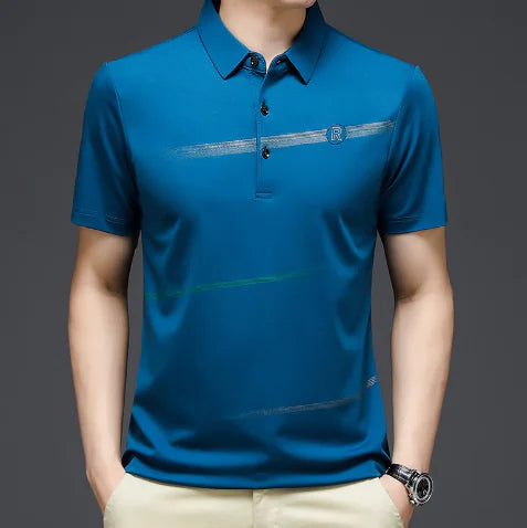 Roy Printed Dark Green Polo Shirt for Men (One Piece)