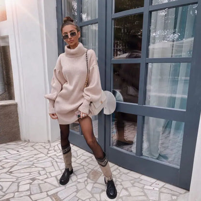 2020 Autumn Winter Women's Knit Sweater Dress