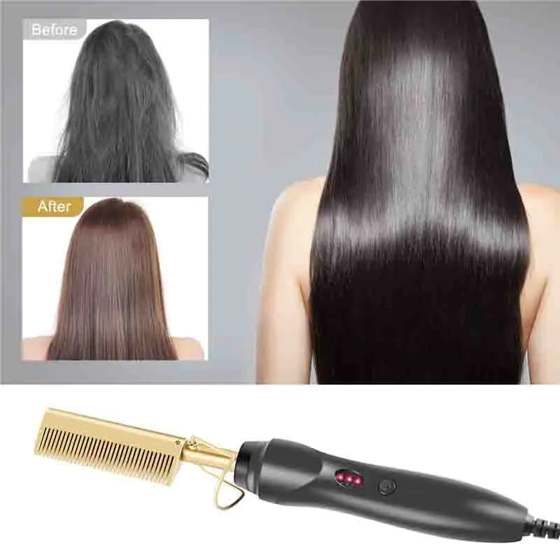 Hot Comb 2-in-1 Curling Iron for Home Use