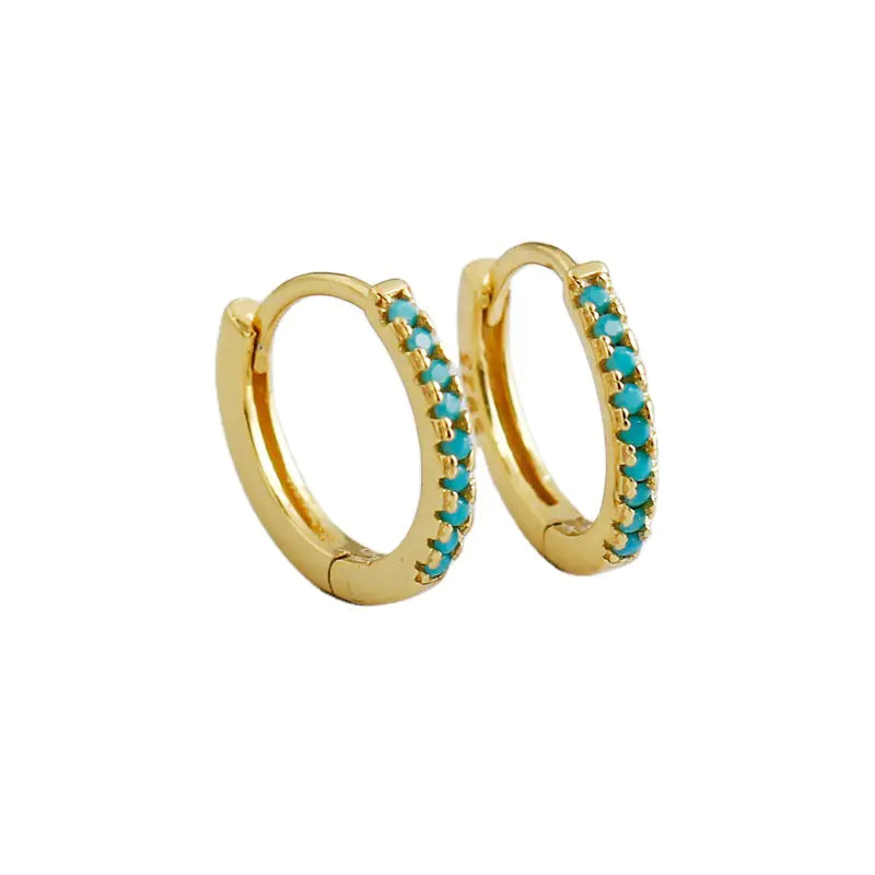 S925 Zilveren Oorringen met Blauwe Zirkonia Inleg – Elegant & Tijdloos