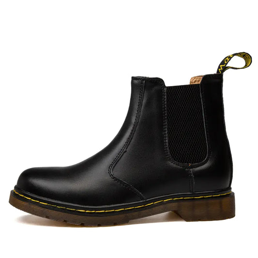 Martin-Stiefel aus Rindsleder im Herbst-Stil mit dicken Absätzen für Damen sind von leer