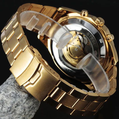Forsining Men's Automatic Mechanical Watch with Steel Band