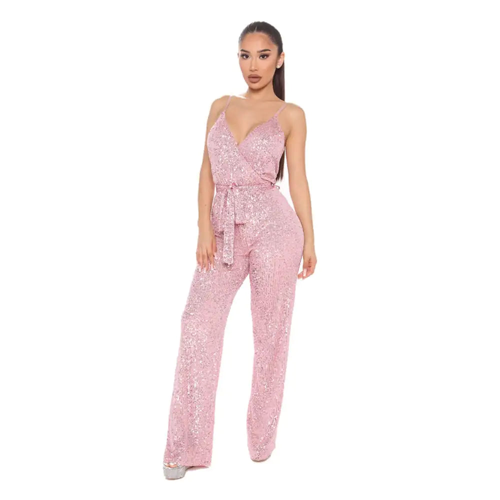 Sleeveless Backless Sequin Slim Fit Jumpsuit – Party Ready Glam