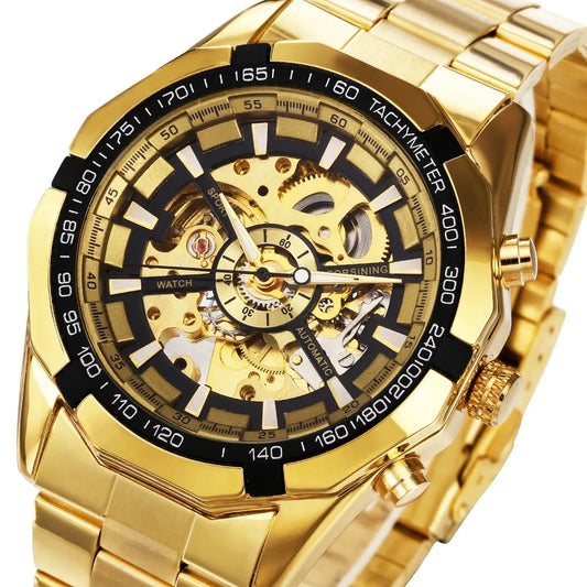 Forsining Men's Automatic Mechanical Watch with Steel Band