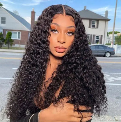Front Lace Medium Long Curly Wig – European & American Style | 16–26 inch