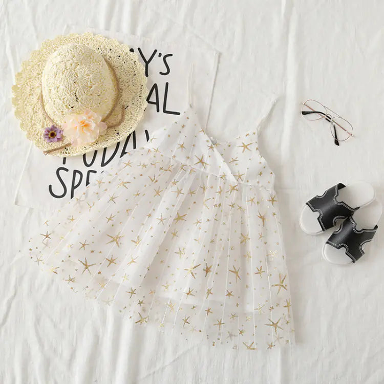 Girls' Princess Starry Dress - Summer 2025 Collection 7 to 15 years