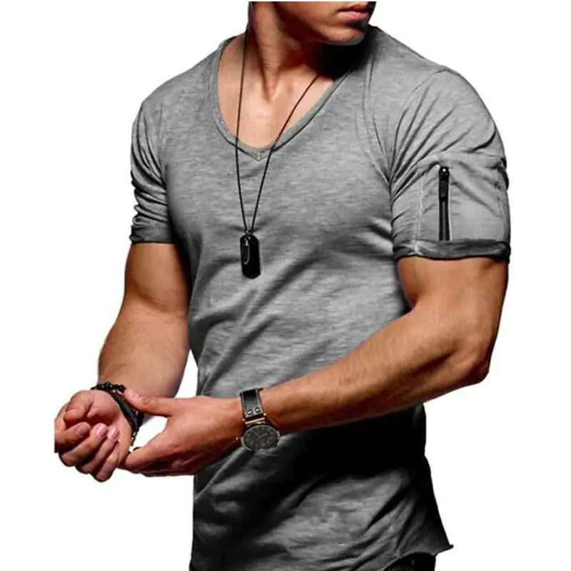 Men's Slim Fit V-Neck Short-Sleeve T-Shirt
