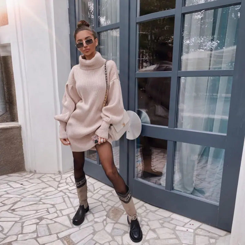 2020 Autumn Winter Women's Knit Sweater Dress