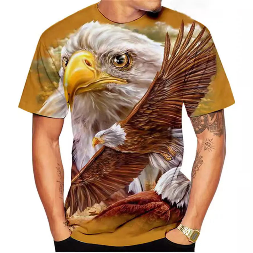 Men's Casual Summer Eagle 3D Printed T-Shirt