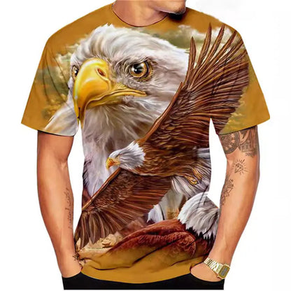 Men's Casual Summer Eagle 3D Printed T-Shirt