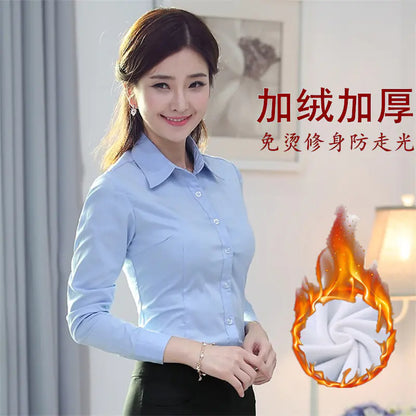 Women's Long Sleeve Slim Fit Business Shirt