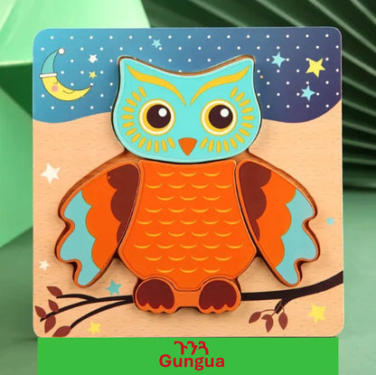 3D Animal Puzzle Set ናይ ዝተፋላለዪ እንስሳታት ፑዘል ንህጻናት እዳኣዛናገዐ ዝምህር - FkriTigrinya