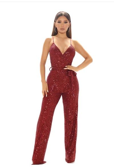 Sleeveless Backless Sequin Slim Fit Jumpsuit – Party Ready Glam