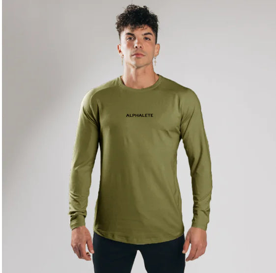 Slim Fit Elastic Cotton Long Sleeve T-Shirt  sizes ranging from M to XXXL