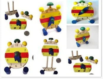 Kids' Wooden Clock Toy for Learning Time - FkriTigrinya