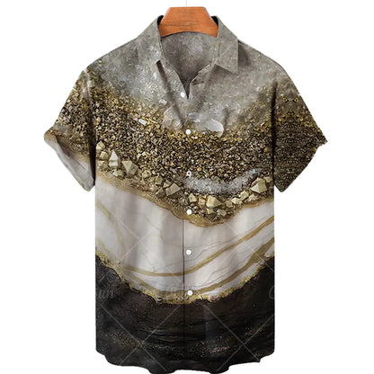 Vintage Hawaiian Casual Spandex Men's Shirt