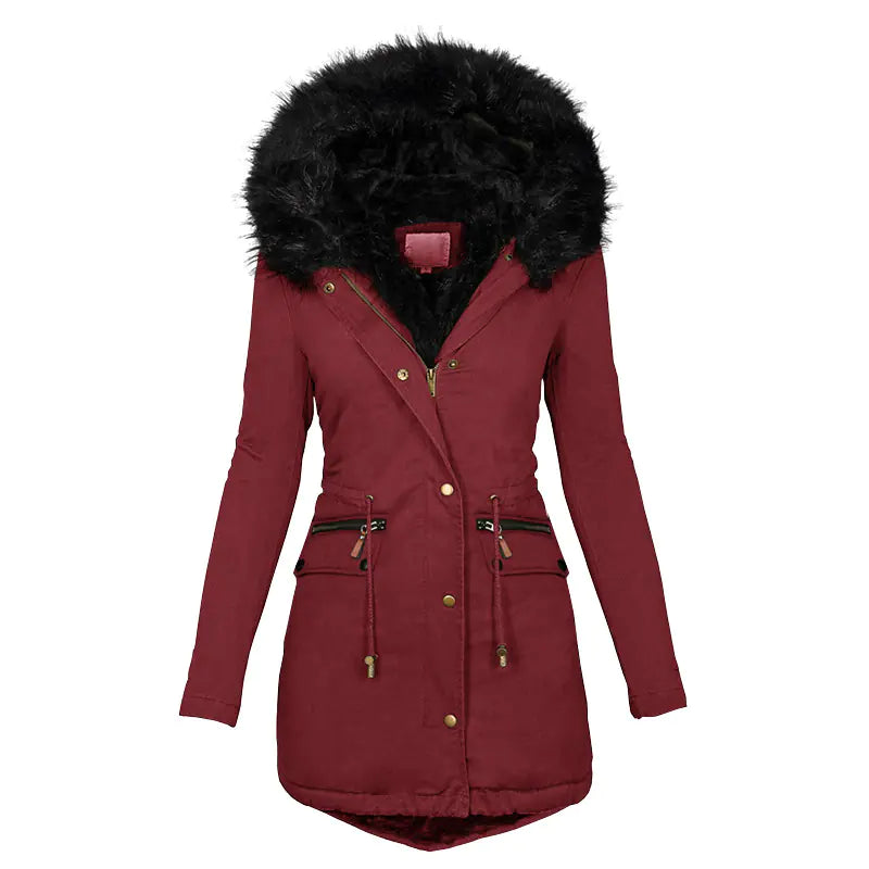 Warme Damesjas met Capuchon & Bontkraag – Stijlvol & Comfortabel