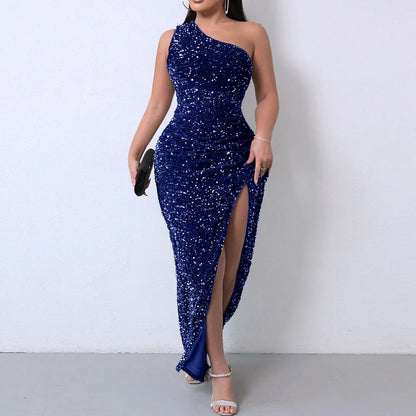 Summer 2024 Sequin Sleeveless Pencil Dress with Slit Available in sizes S to XXL