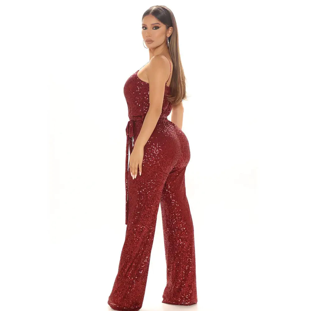 Sleeveless Backless Sequin Slim Fit Jumpsuit – Party Ready Glam
