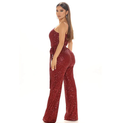 Sleeveless Backless Sequin Slim Fit Jumpsuit – Party Ready Glam
