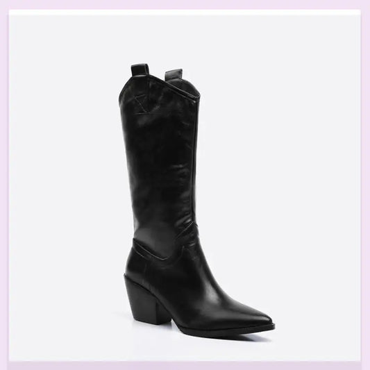 New Women’s Knee-High Boots – Pointed Toe & Chunky Heel