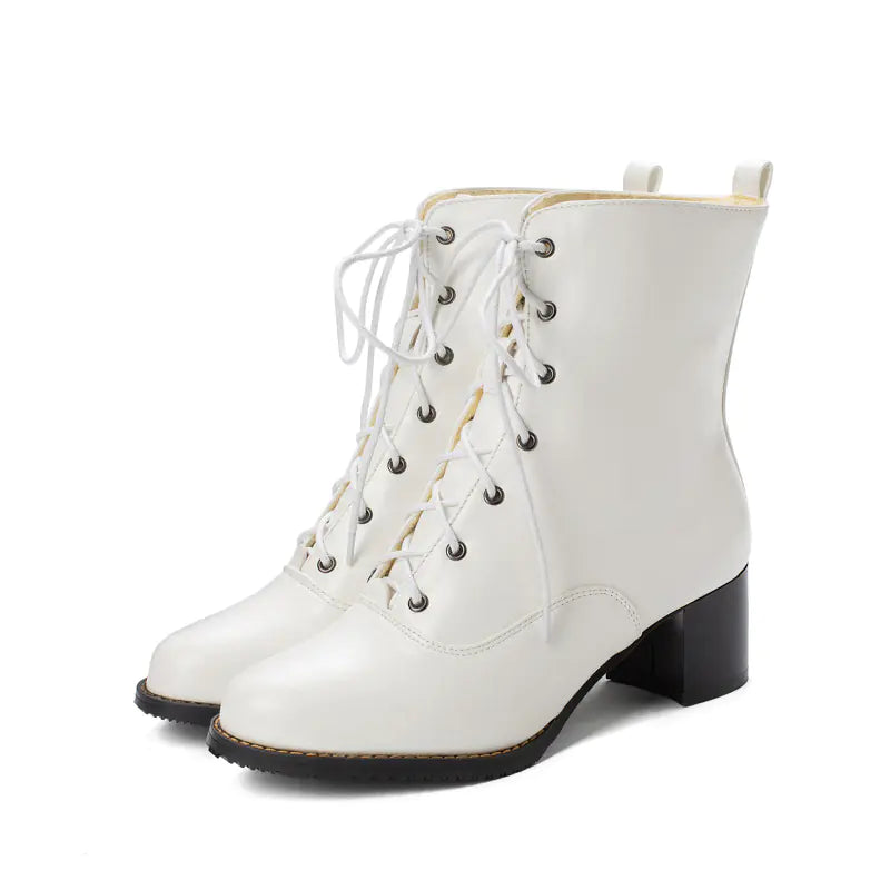 Women's Mid-Calf Chunky Heel Martin Boots