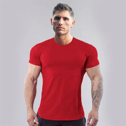 Men's Slim Fit Cotton Short Sleeve Workout T-Shirt