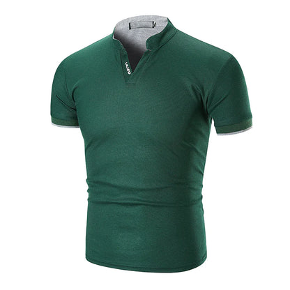 Men's Slim Fit Short Sleeve Polo Shirt with Collar