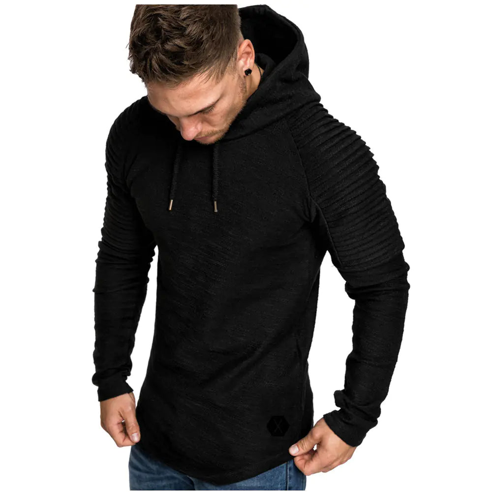 Men's Large Slim Fit Hooded Long Sleeve T-Shirt