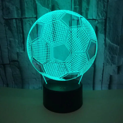 3D Creative Colorful Football Night Light Table Lamp
