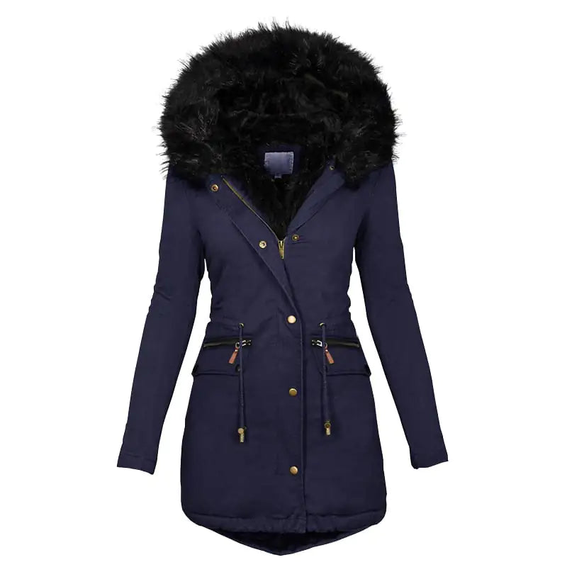 Warme Damesjas met Capuchon & Bontkraag – Stijlvol & Comfortabel