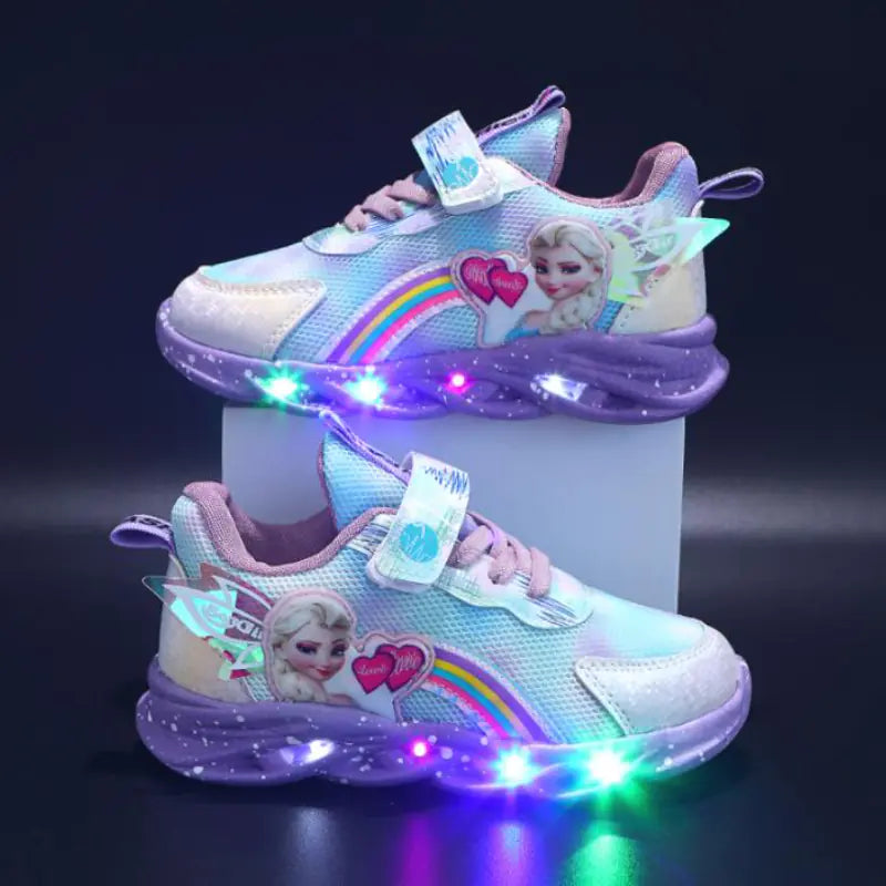 Disney LED Light-Up Sneakers for Girls - Frozen Design