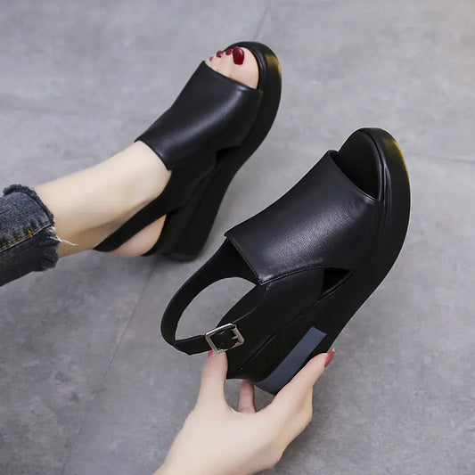 Women's 2023 Summer Korean Style Peep-Toe Wedge Sandals