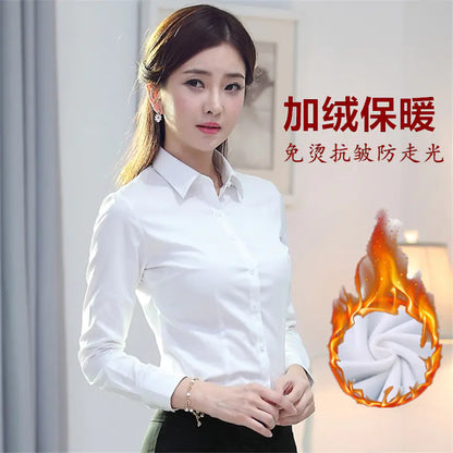 Women's Long Sleeve Slim Fit Business Shirt