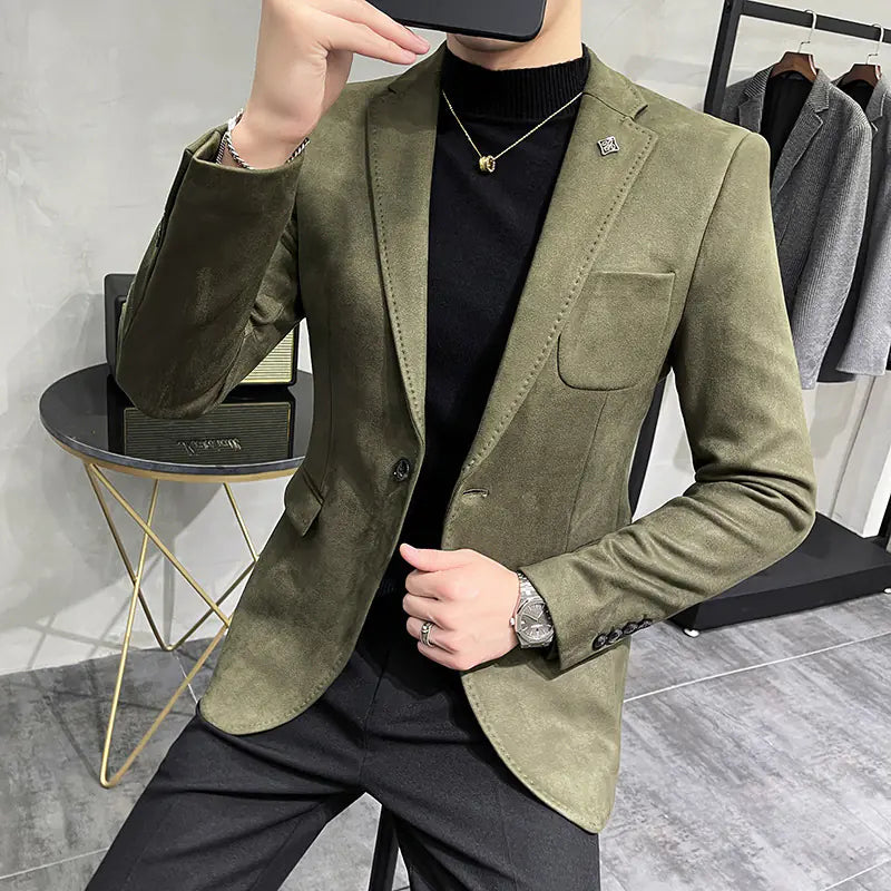 2023 Men's Slim Fit Casual Suede Jacket