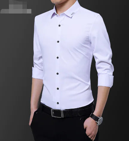 Men's Slim Fit Wrinkle-Resistant Long Sleeve Shirt